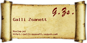 Galli Zsanett névjegykártya